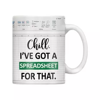 The Electronic Spreadsheet Ceramic Coffee Mug Is A Practical And Creative Cup One Size
