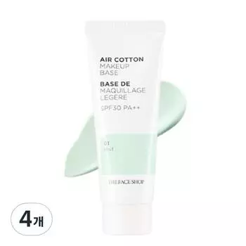 The Face Shop База под макияж Air Cotton 35 г+35 г - Мята, 4 шт.
