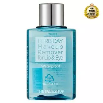 THE FACE SHOP Herb Day Средство для снятия водостойкого макияжа с губ и глаз, 130 мл, 11 штук