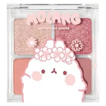 THE FACE SHOP Molang Eye Moment Palette, 02 Персиковый Моланг, 1 шт.