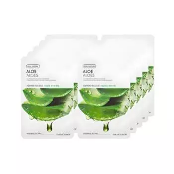 The Face Shop Real Nature Маска для лица с алоэ — 20 г (1 лист) — Упаковка из 10 штук
