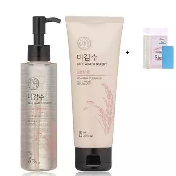 The Face Shop Rice Water Bright Очищающее легкое масло 150 мл 1 шт.+ Пенка 150 мл 1 шт., включая 50 шт. Бумаги с натуральным маслом 150ml прозрачный