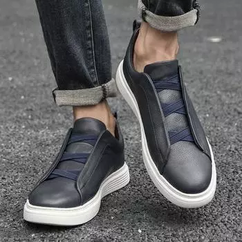 The first layer of cowhide foot shoes large size shoes leather thick sole men s four seasons white shoes 37 белый