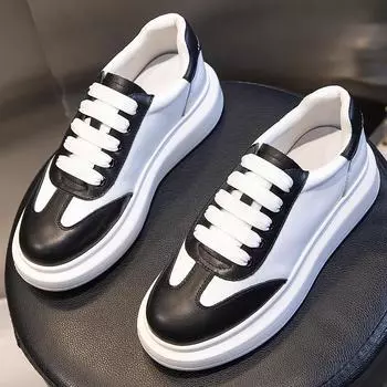 The first layer of cowhide little white shoes women s spring 2025 new sports flat-soled leather single shoes women s casual platform women s shoes tre 35