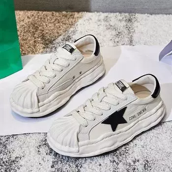 The first layer of cowhide white shoes women s 2025 spring new women s versatile single shoes genuine leather women s shoes shell head dissolving shoe 35