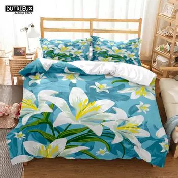 The Flower Pattern Is Simple And Fresh Soft And Comfortable Customizable Comforter Bedding Sets Bedding Set Luxury Quilt Cover EU single(135x200cm)