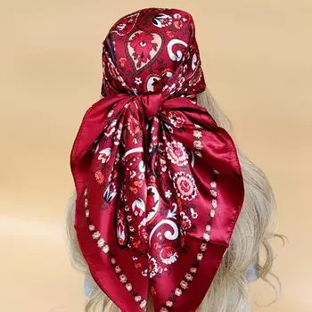 Женский платок Four Seasons, модный дизайн, солнцезащитные шарфы 2023 года, новая модель, пляжные шали, популярный квадратный шелковый хиджаб 90X90 см
