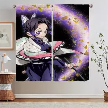 The Ghost Killer Cheap Things With Free Shipping for Home Interior Curtains for Living Room Shade Curtain Tiebacks Curls Blind W50xH70cmx2pcs-CL