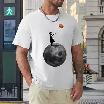 The Girl With The Brain Balloon Classic Y Fresh T-shirt Move Tees Top Quality Sarcastic Travel USA Size S бежевый