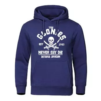 The Goonies Est 1985 Never Say Die Printing Hoodie Men Women Oversize Loose Hoody Fashion Casual Streetwear Fleece Sweatshirt S чёрный