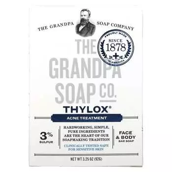 The Grandpa Soap Co., мыло для лица и тела, лечение акне Thylox, 3,25 унции (92 г)