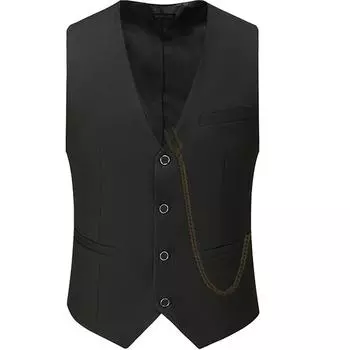 The Great Gatsby Waistcoat Slim Fitting Outfit Groomsman Outfit Breasted Single 3XL