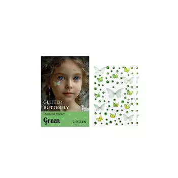 The Green Flashing Butterfly-shaped Diamond Sticker Is A Shiny Decorative Sticker Suitable For Birthday Parties, Performances And Other Scenarios One Size