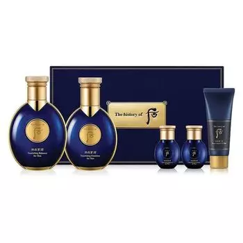 The History of Whoo - Gongjinhyang 2pcs Set For Men: Nourishing Balancer 140ml + 20ml + Emulsion 100ml + 20ml + Foam Cleanser 40ml