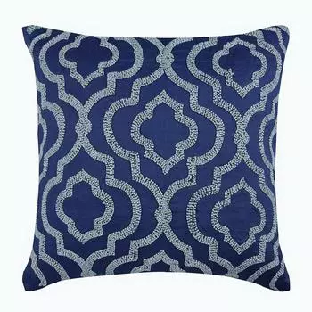 The HomeCentric Blue Throw Pillow Covers Решетка Trellis Pillows Cover Pillow Cover Хлопково-льняная подушка Чехол для дивана Геометрическая форма - Royal Lineage 12 x 12 inch синий