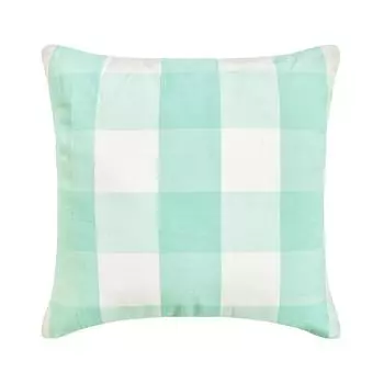 The HomeCentric Большой клетчатый чехол цвета морской волны и цвета слоновой кости в клетку для дивана, чехол на подушку в клетку Buffalo, хлопковый чехол на подушку, синий чехол на подушку — цвет морской волны 12 x 12 inch синий