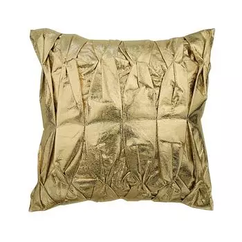 The HomeCentric Custom Gold Toss Pillows Чехлы для диванных подушек из искусственной кожи и замши Защипы и текстурированные однотонные узоры - потрясающее золото 12 x 12 inch золотой