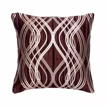 The HomeCentric Декоративные наволочки Коричневые декоративные наволочки Шелковые жаккардовые декоративные подушки для дивана Полосатый современный стиль Пасха - Цепной слинг 12 x 12 inch коричневый