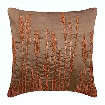 The HomeCentric Декоративные наволочки Оранжевые наволочки ручной работы Ржавые накладки Подушки с бисером в фермерском стиле Накладки на подушки Шелковые накладки Современная ржавая красота 12 x 12 inch оранжевый