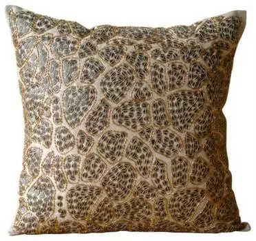 The HomeCentric Euro Pillows Beige European Pillow Shams Silk Euro Pillow Cover Animal Print Leopard Spots Sham Cover Easter - Leopard Spots 14 x 14 inch бежевый