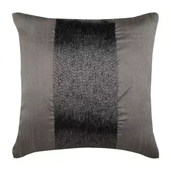The HomeCentric Euro Sham Pillow Серая европейская подушка Shams Шелковый чехол для подушки европейского размера Сплошной цвет с бисером Euro Shams Пасха — Gunmetal Center 12 x 12 inch серый