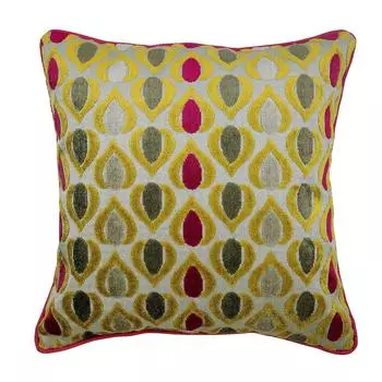 The HomeCentric Евро Подушка Розовая Наволочка Жаккардовая Евро Обложка Арт Деко Жаккардовая Европейская Подушка Пасха - Аллегория 12 x 12 inch розовый