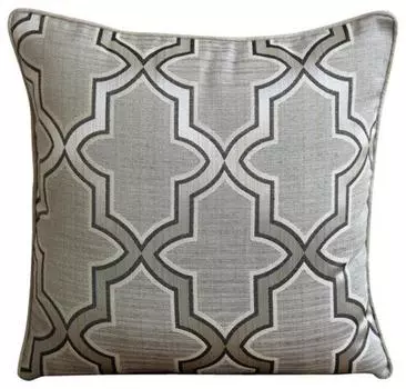 The HomeCentric Grey Pillow Shams Решетчатая шпалера Наволочки для подушек Наволочка из хлопчатобумажной смеси Современная наволочка для подушки Геометрическая пасха - Grey Trellis 12 x 12 inch серый
