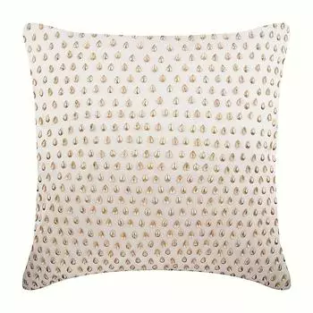 The HomeCentric Кремовые наволочки Радужные бусины Наволочки Чехлы на подушки Тафта Цветочные наволочки - Капля золота 12 x 12 inch бежевый