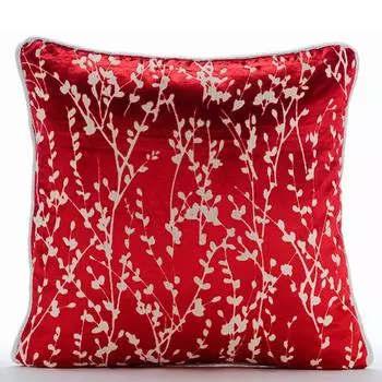 The HomeCentric Pillow Sham Euro Cayenne Red Euro Наволочка Burnout Velvet Натуральный и цветочный Современный Европейский Shams Пасха — Cayenne Red Drops 12 x 12 inch красный