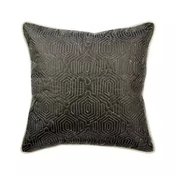 The HomeCentric Серые наволочки на молнии Подушки из искусственной кожи и замши Наволочки для подушек со решеткой и стеганым геометрическим узором - Transfixed 12 x 12 inch серый