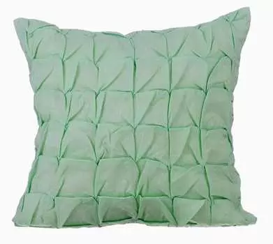 The HomeCentric Стул Пастельно-зеленый европейский чехол с имитацией льна, европейский чехол на подушку, однотонный цвет с узлами, текстурированная клетчатая современная европейская нежно-мятная мята 12 x 12 inch зелёный