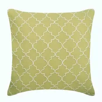 The HomeCentric Zip Green Pillow Shams Решетка Trellis Pillow Sham Pillow Shams Хлопковая льняная подушка Sham Современный стиль Easter - Green Geometric 12 x 12 inch зелёный