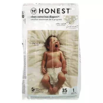 The Honest Company, Clean Conscious Diapers™, размер 1, 8-14 фунтов, панда, 35 подгузников