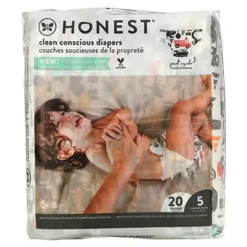 The Honest Company, Honest Diapers, размер 5, 27 фунтов и больше, большой грузовик, 20 подгузников