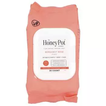 The Honey Pot Company, салфетки, бергамот-роза, 30 листов