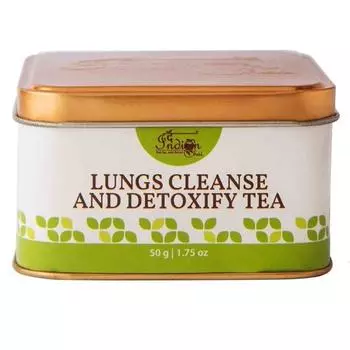 The Indian Chai – чай для очищения легких и детоксикации 50 г | Травяной чай против курения с корнем лопуха, корнем валерианы, листьями коровяка, листьями эвкалипта и многим другим
