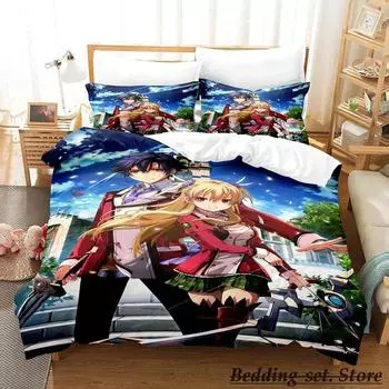 The Legend of Heroes Bedding Set Single Twin Full Queen King Size Bed Set Adult Kid Bedroom Duvetcover Sets Anime parure de lit EU Single 135x200cm