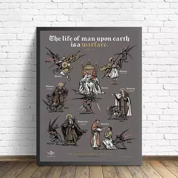 The Life Of Man Upon Earth Is A Warfare Poster And Prints Abstract Spiritual Warfare Canvas Painting Wall Art Picture Home Decor 21x30cm No Framed