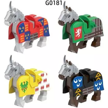 The Lion Heart Thomas Grey Of Heaton Montagu Edmund De Thorpe War Horse Model Blocks MOC Bricks Set Gifts Toys G0181