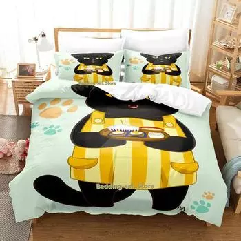 The Masterful Cat Is Depressed Again Today Bedding Set Cartoon Anime three-piece set Adult Kid Bedroom Duvetcover Sets 70x133cm 2pcs