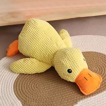 The Mellow Dog Calming Duck Dog Stuffed Animals Chew Toy Durable Squeaky Dog Toys for Indoor Puppy for Dogs Teeth Cleaning жёлтый