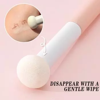 The mushroom head concealer brush has soft bristles and does not puzzle the face, and it is a mini single makeup brush белый