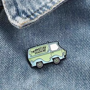 THE MYSTERY MACHINE Collar Brooch Brooches Pin Scooby Bus Brooches Enamel Pin Lapel Brooch зелёный