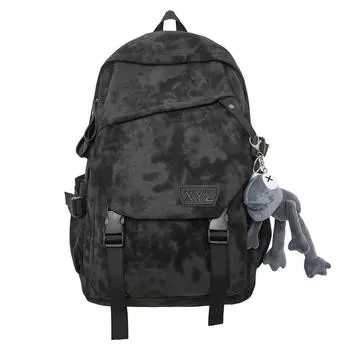 The new backpack is the same for men and women, casual texture backpack, large-capacity computer backpack for campus classes single package чёрный