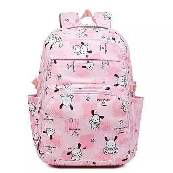 The new primary and secondary school schoolbag is light, large capacity, small and fresh backpack, sweet and cute backpack for women розовый