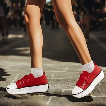 The New Retro Women Sneakers Spring Platform Casual Versatile Sneakers Women Fashion Designer Shoes High Quality Shoes for Women 35 белый