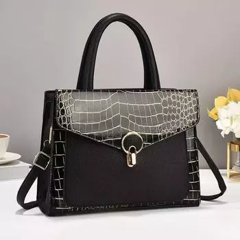 The New Stone Pattern Multi-layer High Appearance Level Handbag with Large Capacity Simple Fashion Crossbody Shoulder Bag .
