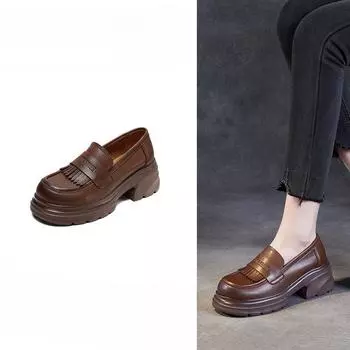 The New Thick-soled Height-increasing High Heels Go Well with The Chunky and Soft-soled Single Shoes 35