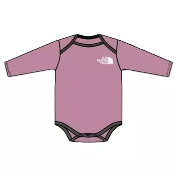The North Face Baby Long Sleeve Cotton Organic Orchid Size 70 Romper, Unisex, Cotton, Moisture-Wicking, Quick-Drying, Pink,