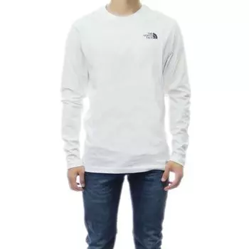 The North Face Crew Neck Long M LS RED BOX TEE NF0A493L White M Men s T-Shirt [Used]